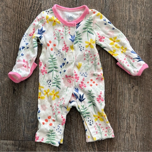 Cloud Island Pink and Yellow Bodysuit with Floral Print - Picture 1 of 1